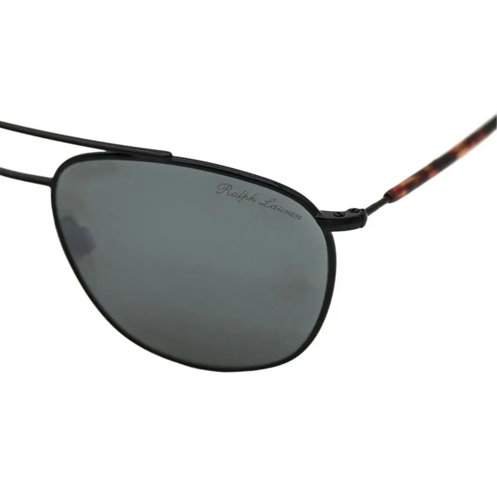 Ralph Lauren Black Metal Tortoise Mirrored Sunglasses PL 9501